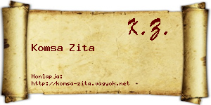 Komsa Zita névjegykártya