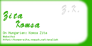 zita komsa business card